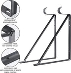 HOME MASTER HARDWARE Heavy Duty Closet Shelf Rod Brackets, Wall Mounted Closet Shelves Bracket with Rod Shelving Support, Black with Screws 4 Pack