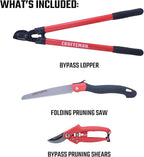 CRAFTSMAN CMXMKIT0170 Tree & Shrub Pruning Set with Bypass Pruning Shears, Bypass Lopper and Folding Pruning Saw