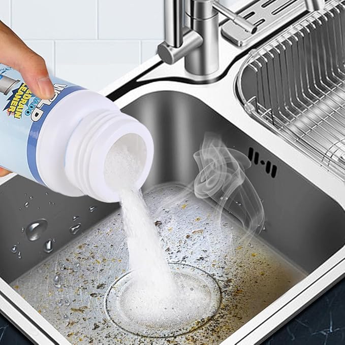 2025 Upgrade Sink Drain Cleaner, Sink and Drains Cleaner, Multi-functional Sink and Drain Cleaner Powder Cleaning, Drains Foam Cleaner, Powerful Pipe Dredging Agent for Kitchen Toilet (2Pcs)