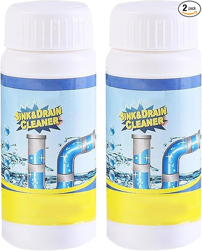 Sink & Drain Cleaner, Drain Cleaner Powder, 3.9 oz Bottle, Sewer Pipe Maintainer for Kitchen, Bathtub, Shower Drains (2Bottles)