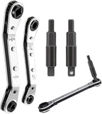 Ratchet Wrench Set, Refrigeration Repair Tool, Heavy Duty Ratchet Wrench Set, for Steel and Alloy, Automotive Plumbing Industrial Use, Air Conditioning Maintenance, Home DIY Repair Tool Kit