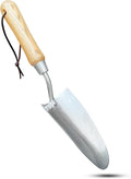 Garden Guru Eco Super Strong Garden Trowel with Ergonomic Wood Handle - 100% Recycled Stainless Steel - Rust Resistant - FSC Certified Wood - Perfect Tool for Gardening Weeding Transplanting & Digging