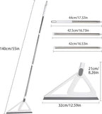 Multifunction Silicone Broom，Squeegee Broom Sweeping Water and Pet Hair，Rubber Broom Sweeper for Floor Bathroom Kitchen Shower，Rugs，Glass Windows（White）