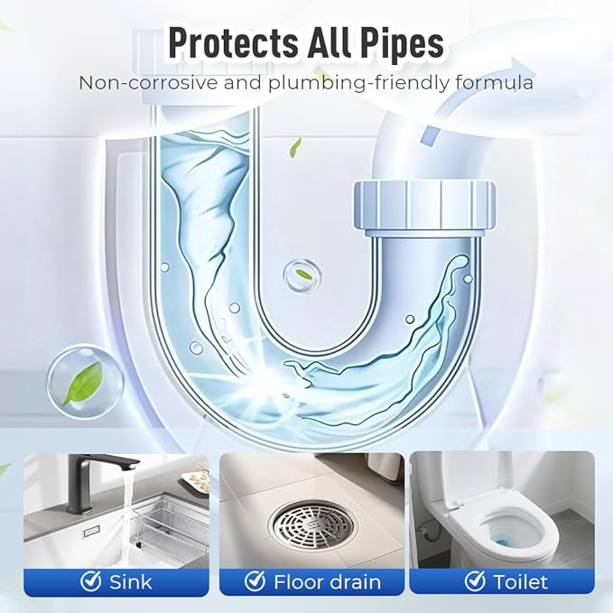 Drain Clog Remover Powerful Unclogging Sink Hair Cleaner for Kitchen, Shower Pipes and Drains (White 1PC)