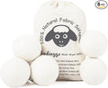 Budieggs Wool Dryer Balls Organic XL 6-Pack, 100% New Zealand Wool Chemical Free Fabric Softener for 1000+ Loads, Baby Safe & Hypoallergenic, Fabrics Soft and Fluffy Naturally