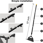 2PCS Heavy Duty Broom, Broom for Sweeeping Indoor and Outdoor, Angle Broom with Long Pole, Outdoor Broom for Courtyard/Garages/Slidewalk, Indoor Broom for Kitchen Lobby Canteen Black