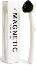 Earth & Mango Magnetic Dish Brush & Scraper, Snaps to Sink, Non-Scratch, Dishwasher Safe, Dish Scrubber – Warm Sand Beige