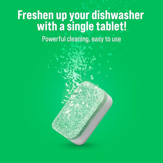 Rockin' Green Deep Cleaning and Deodorizing Tablets for Dishwashers, Washing Machines, and Garbage Disposals, Removes Odor and Residue (Dishwasher Cleaning Tablets, 24 Pack)