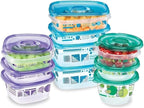 Glad GladWare MatchWare Food Storage Containers with Lids, BPA Free Reusable Plastic 20 Piece Variety Pack for Lunches, Meal Prep, and Leftovers, Leak Resistant, Microwave and Dishwasher Safe