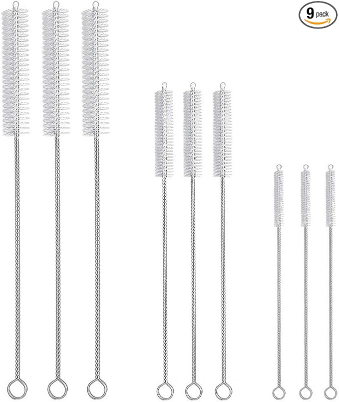 9-Piece Straw Cleaner Brush Kit - for Stanley Mug 40, 30, 20 oz, (3-Size) Extra Long Pipe Cleaners, Straw Cleaning Brush for Tumbler, Sippy Cup, Bottle and Tube