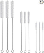 9-Piece Straw Cleaner Brush Kit - for Stanley Mug 40, 30, 20 oz, (3-Size) Extra Long Pipe Cleaners, Straw Cleaning Brush for Tumbler, Sippy Cup, Bottle and Tube