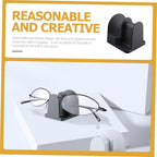 Angoily 2pcs Wall-Mounted Eyeglasses Bracket and Desktop Sunglasses Storage Stand Holder for Car and Home, Black Eyewear Organizer Rack