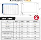 2 PK Queen Mattress Bags for Moving Storage,Mattress Bag for Disposal, Mattress Storage Bag Queen Mattress Cover for Moving
