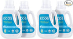 ECOS Laundry Detergent Liquid,100 Loads - Dermatologist Tested Laundry Soap - Hypoallergenic,EPA Safer Choice Certified,Plant-Powered - Free & Clear,50 Fl Oz,(Pack of 4)