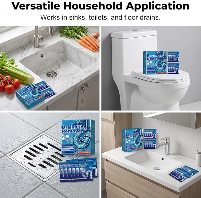 Strong Drain Effervescent Tablet, 2026 New Disposal Cleaner Tablets Eliminator Quickly Eliminates Odors, Sink Smell Effervescent Tablets, Sink Drain Cleaner for Sewer, Toilet and Septic Tank (2)
