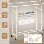 Abiglifty Double Rods Clothes Rack