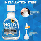 Mold Stain Cleaner, 8 Floz Washing Machine Cleaner Gel with Brush, Household All-Purpose Cleaner Highly Effective in Penetrating for Grout, Fridge, Bathroom, Shower, Front Load Washer, Tile Bathtub