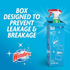 Windex Glass and Window Cleaner Spray Bottle, Packaging Designed to Prevent Leakage and Breaking, Surface Cleaning Spray, Original Blue Scent, 23 Fl Oz