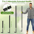 2025 Upgraded 17.7''-49.2'' Crack Weeder Tool, Long Handle Manual Crevice Weeding Tool with 3 Adjustable Length Weed Puller for Sidewalk, Paver, Wall Gaps, Lawn Yard, Driveway, Bricks, Deck Boards