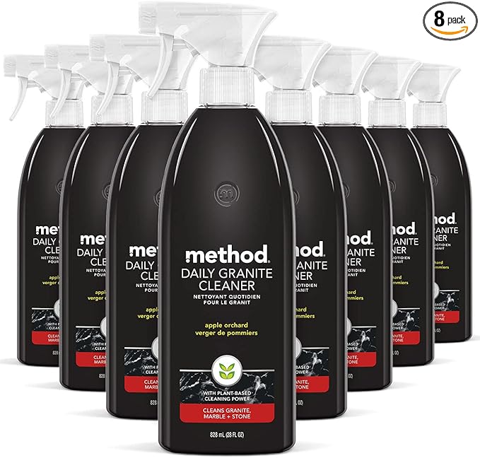 Method Daily Granite Cleaner Spray, Apple Orchard, Cleaning Agent for Granite, Marble, and Other Sealed Stone, 28 fl oz Spray Bottles (Pack of 8)