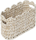 Toilet Paper Storage Basket,Boho Decorative Scalloped Baskets,Coastal Bathroom Decor,Hand-Woven Plastic Wicker Bathroom Accessories Organizer