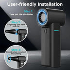 Compressed Air Duster, High-Power Electric Air Duster with Brushless Motor, 4-Gear Adjustable Cordless Air Blower, Max Wind Speed 60m/s, 500G Dust Blower for Computer, Keyboard, Home, Car, and Outdoor