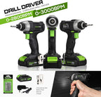 GALAX PRO Impact Driver 20 V Lithium Ion 1/4" Hex Cordless Driver with LED Work Light, 6 Pieces Screwdriver Bits, Variable Speed (0-2800 RPM)- 1.3 Ah Battery and Charger Included
