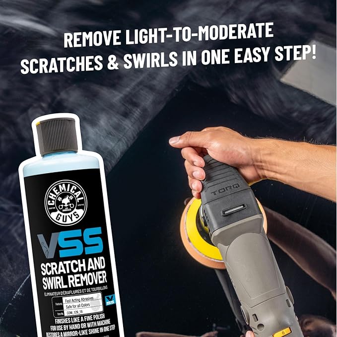 Chemical Guys VSS One-Step Scratch and Swirl Remover - Compound and Polish for Restoring Gloss to Paint, Works on Cars, Trucks, SUVs, Motorcycles, RVs, and More - 16 oz