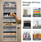 Ease of Assembly Over The Door Organizer,4 Shelves & 4 Side Pockets,Anti Tilt Hanging Behind Door Storage, Heavy-Duty Reinforced Mesh Rack Holds 44lb for Bathroom,Pantry, Nursery,Closet, Shoes, Towels