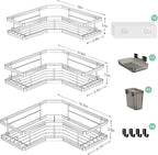 AKTECKE Corner Shower Caddy Bathroom Organizer: Adhesive Shower Rack Bathtub Shelves - 3Pack No Drilling Shower Shelf For Inside Shower - Stainless Steel Rustproof Bathroom Stuff