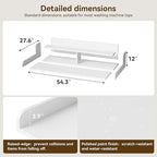 Garvee 54" Washer Dryer Countertop with 2-Tier Shelf, Wooden Laundry Countertop with Non-Slip Pad and Guard Rails, Washer and Dryer Topper for Laundry Room Organization