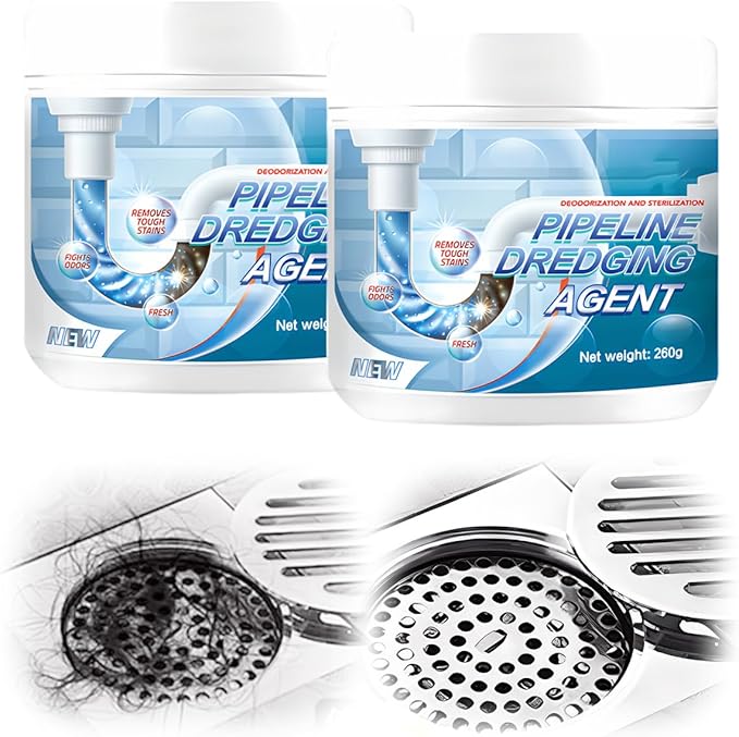 Drain Clog Remover, Powerful Pipe Dredging Agent, Sink Drain Cleaner for Kitchen Bathroom, Unclogging Solution for Pipes, Toilets & Showers (1)