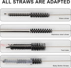 Straw Cleaner Brush Set, 12 Pieces Botthle Cleaning Brush and Nylon Tube Brush Brush, 11.8 Inch Long Cleaning Brush Kit for Water Bottle, Straws on Tumbler, Sippy Cup, Tea Pot Spout