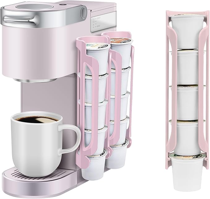 K Cup Holder for Keurig: Coffee Pod Holders for Counter Small Space - Kcup holders for Wall Mount (2, Pink)
