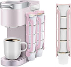 K Cup Holder for Keurig: Coffee Pod Holders for Counter Small Space - Kcup holders for Wall Mount (2, Pink)