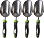 Garden Guru Super Strong Garden Scoop Trowel Shovel Transplanter - Stainless Steel - Rust Resistant - Ergonomic Grip - Perfect Hand Shovel for Gardening Transplanting and Digging (4 Pack)