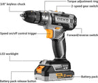 Power Drill Cordless: DEKOPRO Cordless Drill 20V Electric Power Drills Set Tool Drills Cord-less Set with Battery and Charger