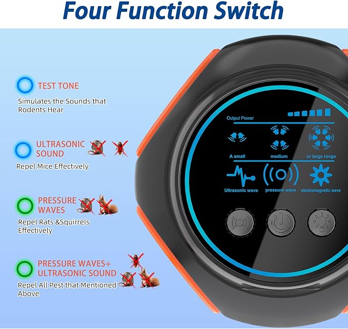 2 Packs Mouse Repellent Ultrasonic Plug in, Mouse Deterrent Ultrasonic Pest Repeller, 360° Mice Repellent Indoor with Ultrasound Speaker & LED Strobe Light, Rat Roach Repeller for House Attic Garage