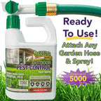 Trifecta Outdoor Pest Control | Natural mosquito repellent, tick, gnat, & mosquito backyard control | Pet & Kid Safe | Hose-End pest control spray for Lawns, Trees, Bushes, Patios & More (32oz 1-Pack)