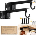 Closet Rod Support Bracket WYGWP Heavy Duty Closet Shelf Brackets Supports 200lbs,Sturdy Closet Shelves Wall Mounted for DIY Home and Closet Decor Black 2pack