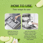 YUCO Dishwasher Detergent Sheets 100 Loads Liquid-Free Dish Soap Cleaner Strips Eco-Friendly No Plastic Dishwasher Pods Detergent Use in Dishwasher or Sink Leaving Dishes Sparkling Clean (Apple)