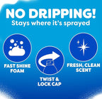 Windex Fast Shine Foam Glass Cleaner, No-Drip Windows, Doors, Mirrors & Countertops Aerosol Cleaning Spray, Streak-Free Shine, Removes Fingerprints, Dust, Dirt, Grime & More 19 oz (Pack of 2)