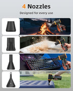 [Upgraded] Compressed Air Duster, 180000RPM High-Velocity Electric Air Duster with Stepless Speed Control, Rechargeable Portable Cordless Air Blower for Home, Car, Computer, and Keyboard Cleaning