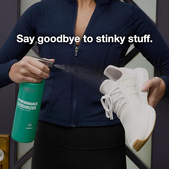 HEX Performance Deodorizing Spray, Fresh, 22oz - Awesome for Shoes, Gear, Activewear & Fabrics, Yoga Mats & Gym Equipment, Carpet, Pets, Odor Eliminator & Fabric Refresher Spray