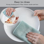 5Pcs Nanoscale Cleaning Cloth, Easy Clean Cloth, Fish Scale Microfiber Easycleanco Cloth, Reusable Lint Free Rags for Glass No Watermark or Streaks, Dishes, Mirrors (5 Colors,15.7 in x 11.8 in)