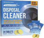 Garbage Disposal Cleaning Deodorizer Tablets - (24 Pack), Super Fresh Lemon Foam Deep Cleaning Action Sink, Garburator, Disposer Freshener, Natural Kitchen Drain Care - 1 Year Supply