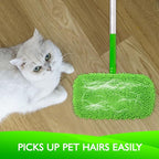 Reusable Wet Pads Refill for Swiffer Sweeper Mop - Dry Sweeping Cloths & Wet Mopping Cloths for Household Cleaning - Washable Microfiber Pads for Mopping Floors - 6 Pack (Mop is not Included)