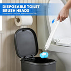 2 Pack Disposable Toilet Brush with 54 Refills, Toilet Wand Starter Kit, Toilet Brush and Holde Set, Wall Mounted Toilet Bowl Scrubber for Bathroom Maintenance
