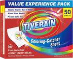 50 pcs Coloring-Catcher Sheet for Laundry,Color Grabbers Laundry Sheet,Allow Mixed Washes and Prevents Color Runs,Fragrance Free Color Absorber Sheets for Family No Fluorescent Agent