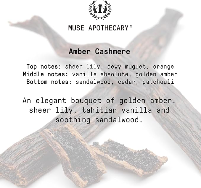 Muse Apothecary Linen Ritual - Aromatic, Soothing, and Relaxing Linen Mist, Laundry and Fabric Spray - Infused with Aromatherapy Essential Oils - 4 oz, Amber Cashmere